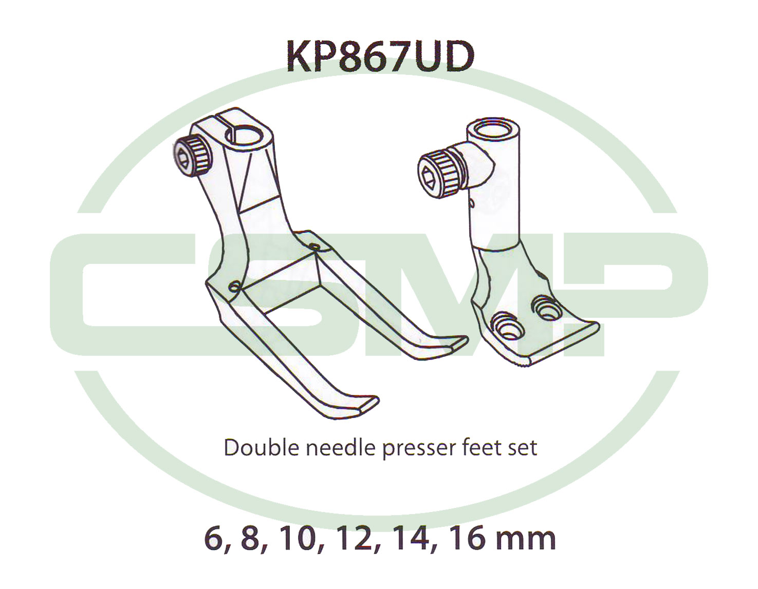 KP867UD 10MM FOOT SET DURKOPP 867 INCLUDES INNER AND OUTER FOOT