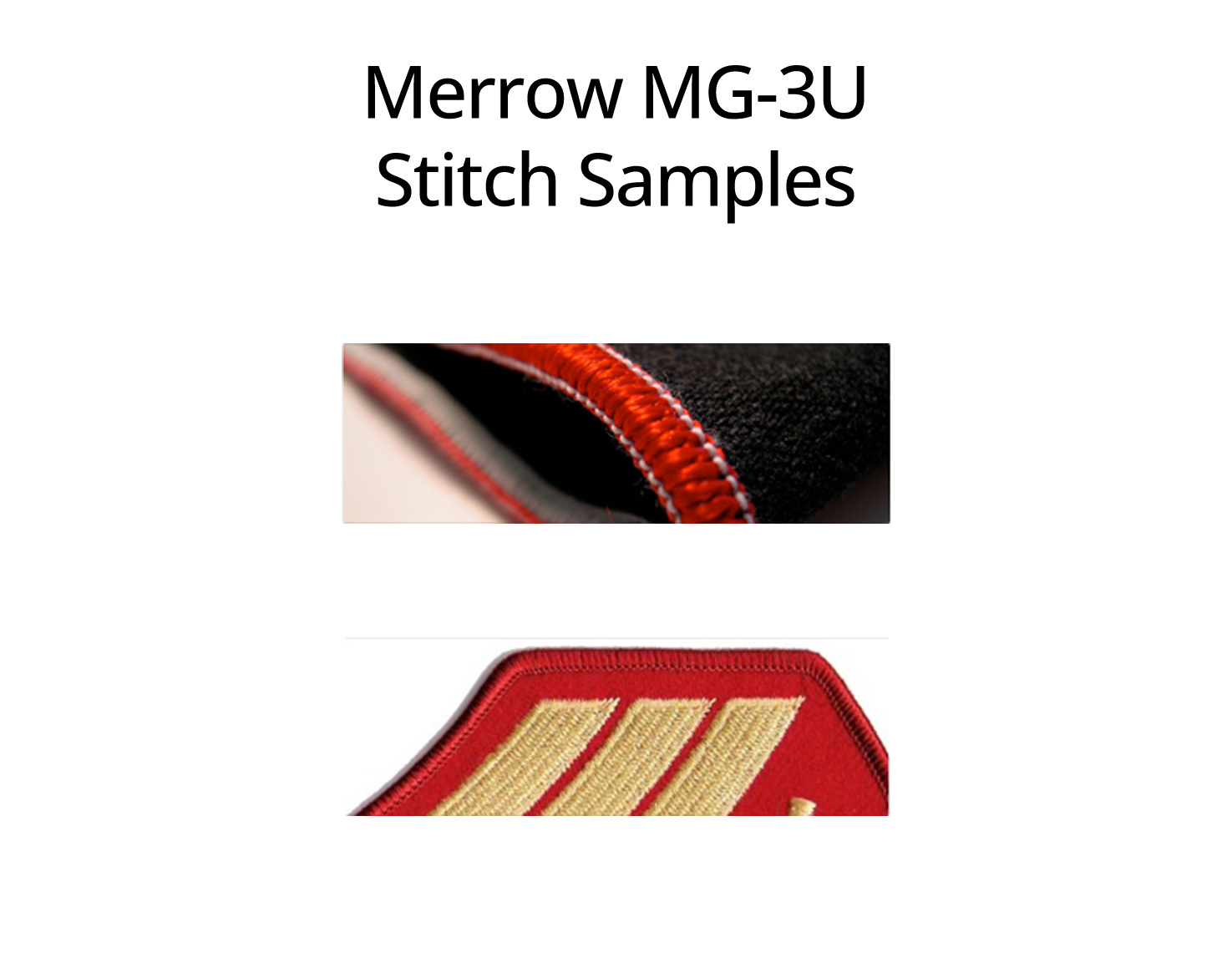 MERROW MG-3U V  EMBLEMS & BADGES OVERLOCK M/CH HEAD ONLY