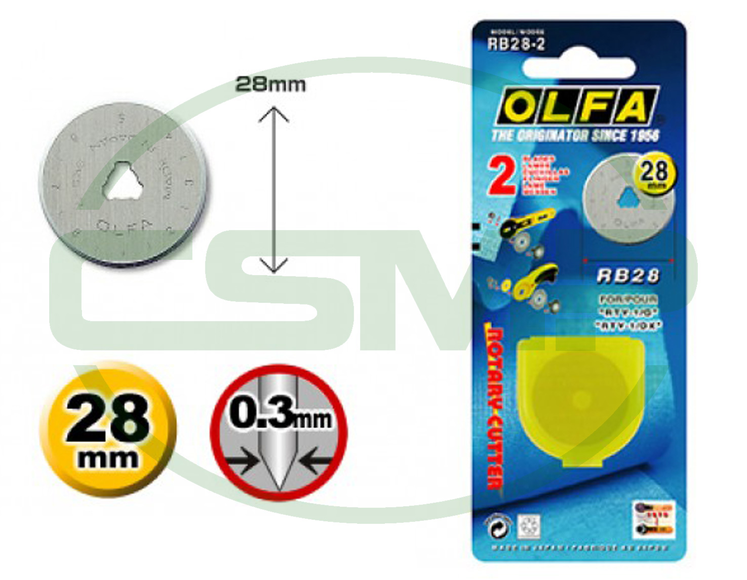 RB28-2 28MM OLFA ROUND KNIFE FOR RTY-1/C PACK OF 2
