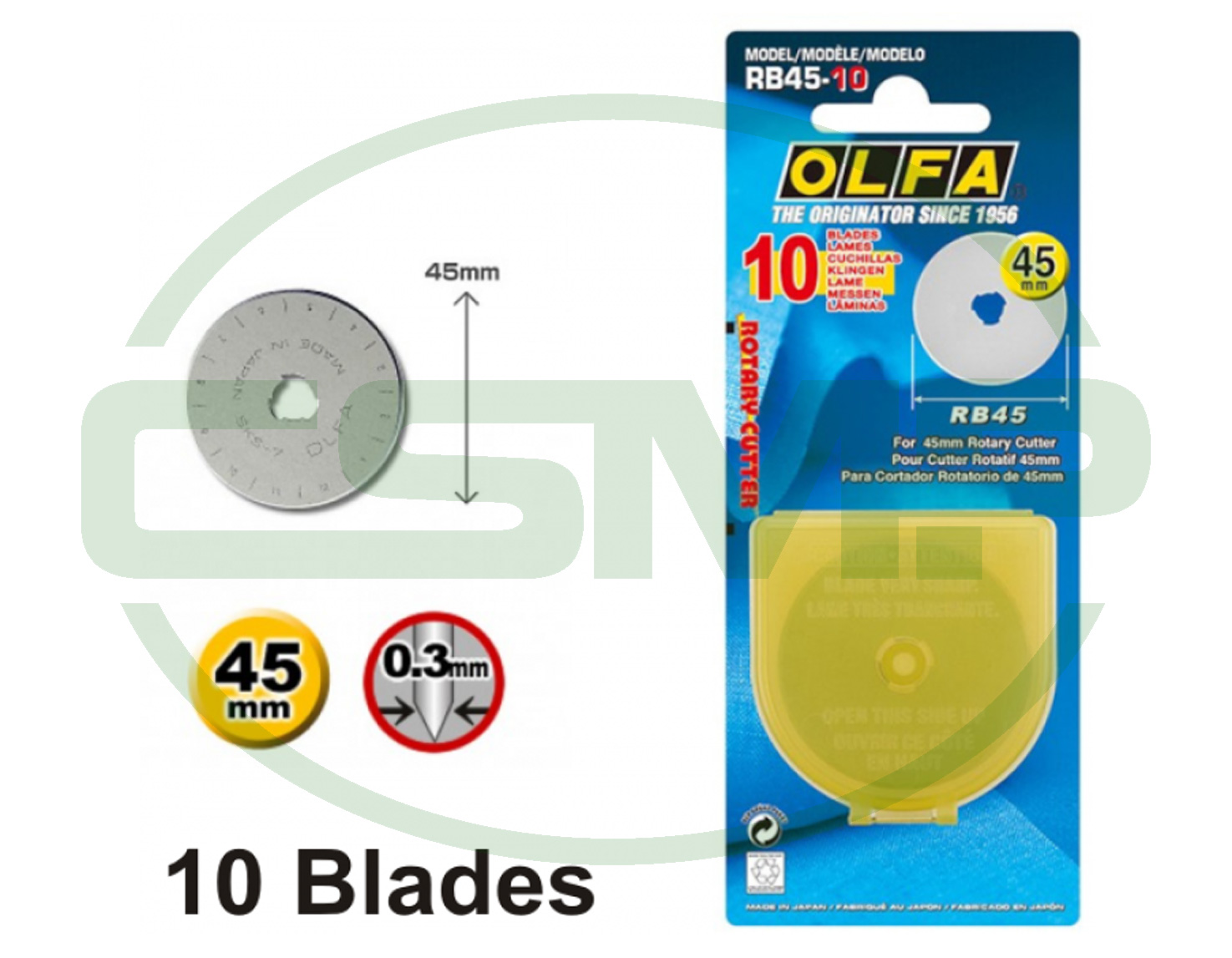 RB45-10 45MM OLFA ROUND KNIFE FOR RTY-2/C PACK OF 10