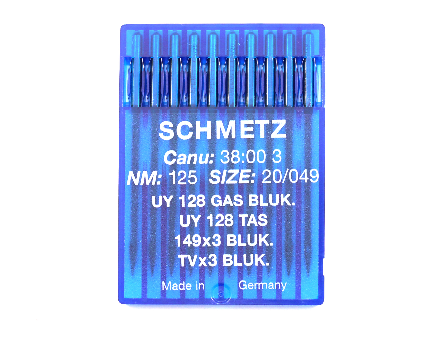 UY128GAS BLUKOLD SIZE 125 PACK OF 10 NEEDLES SCHMETZ DISCONTINUED