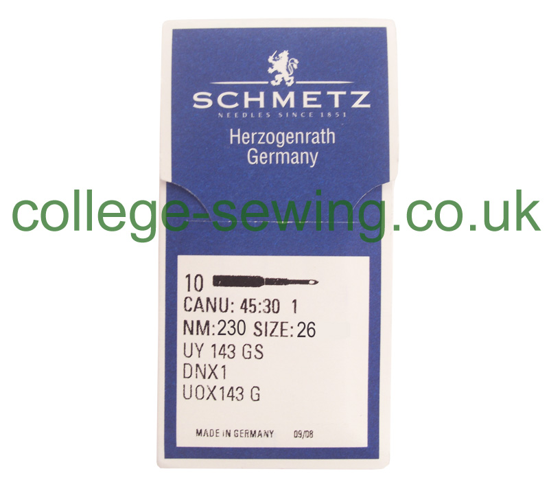 UY143GS SIZE 230 PACK OF 10 NEEDLES SCHMETZ
