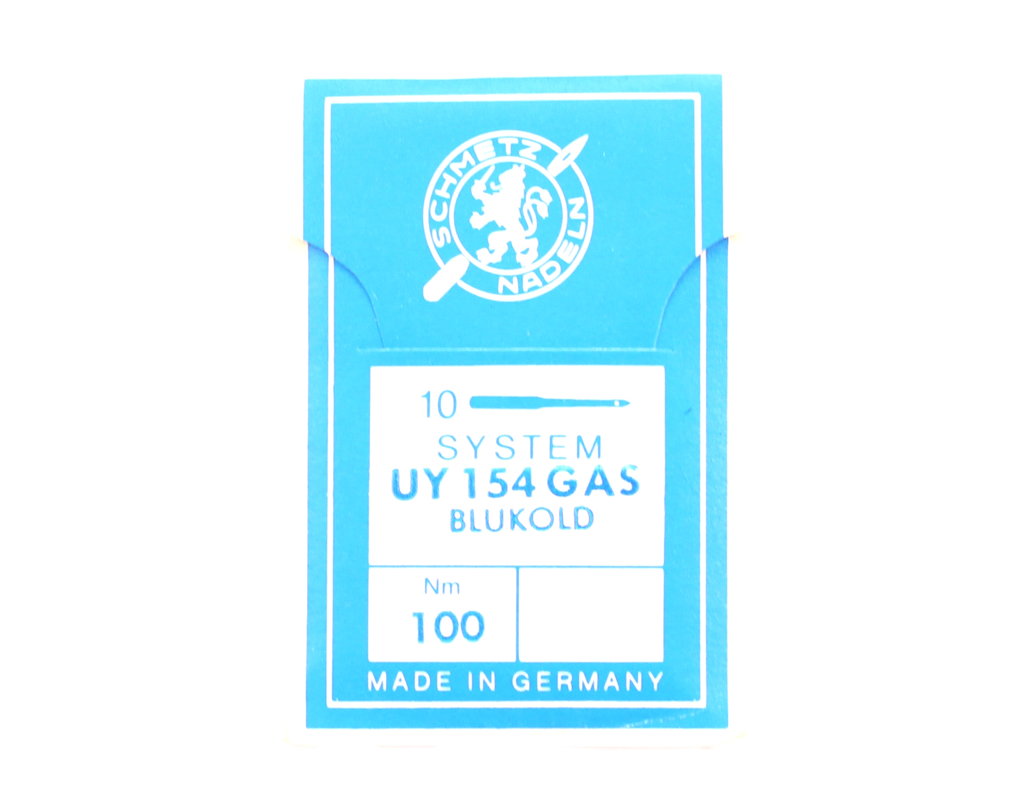 UY154 GAS BLUKOLD SIZE 100 PACK OF 10 NEEDLES SCHMETZ DISCONTINUED