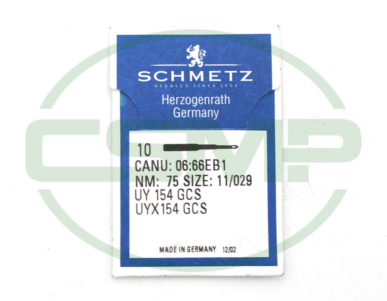 UY154GCS SIZE 75 PACK OF 10 NEEDLES SCHMETZ