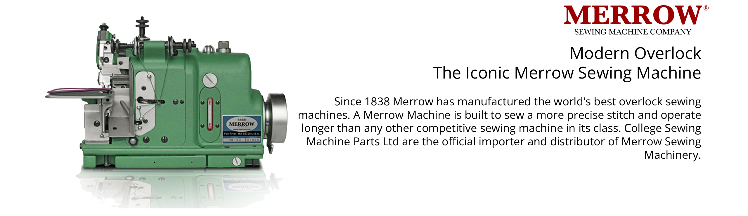 Merrow Sewing Machines - The iconic overlockers, available fom stock