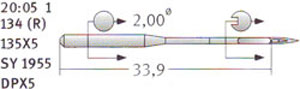 20:05 134R Schmetz Needles 20:05 134R Schmetz Needles